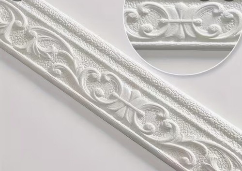 Roll white wall skirting - 3d,
