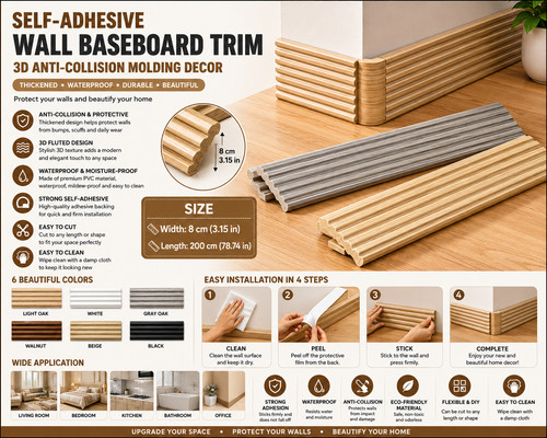 Self adhesive skirting - self-adhesive, board
